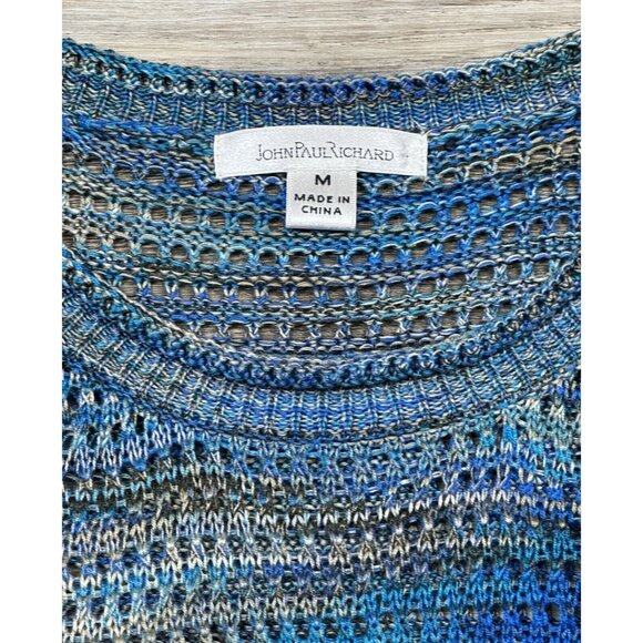 John Paul Richard Womens Open-Knit Multicolor Pullover Sweater Space Dye Size M - Picture 9 of 16